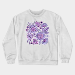 Pretty boho flowers - Periwinkle Crewneck Sweatshirt